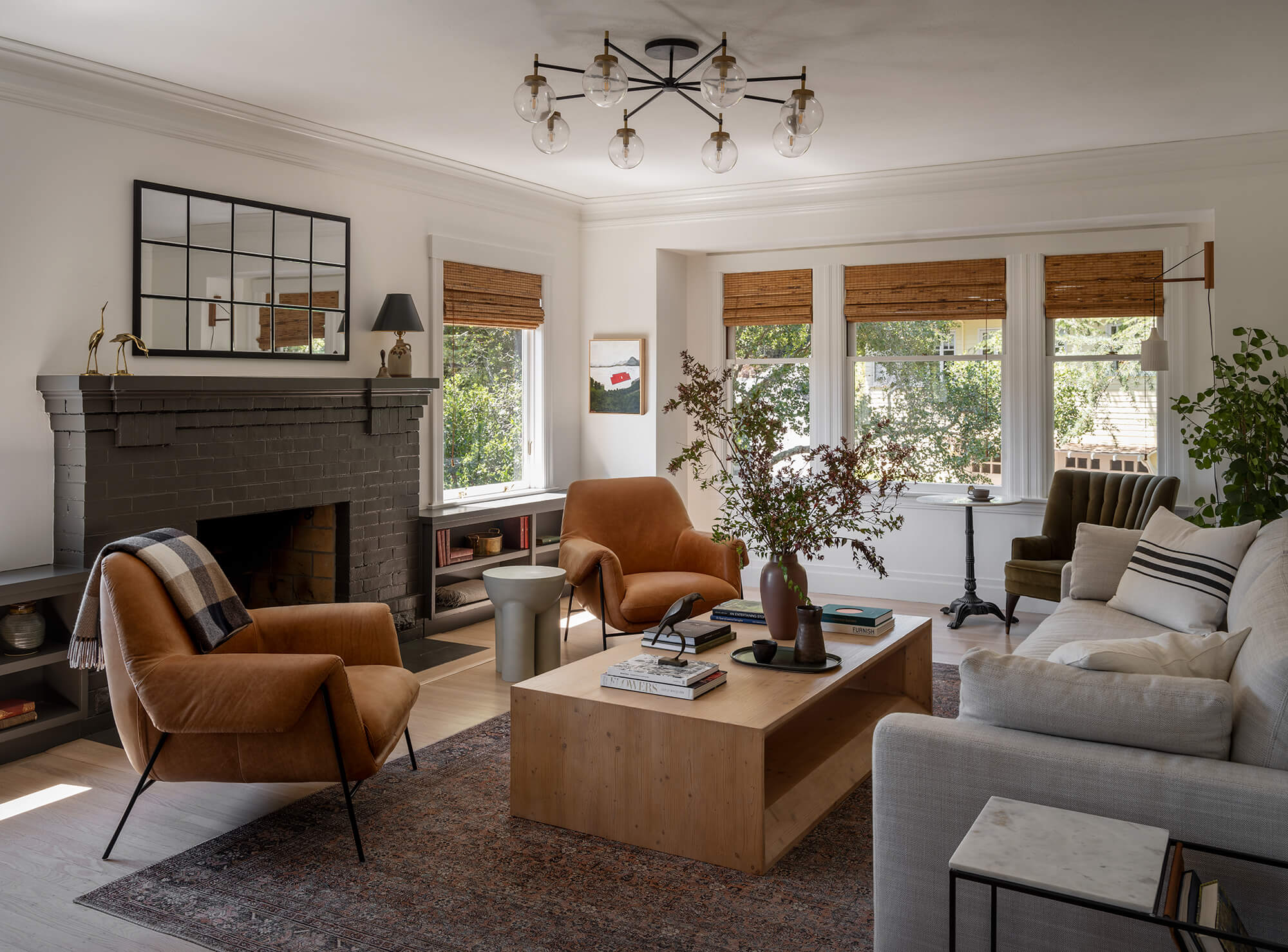 Blithedale California historical home remodel living room